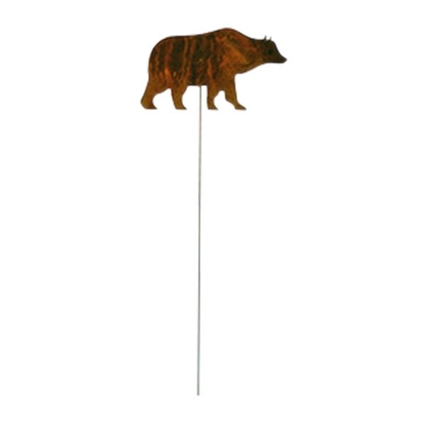 Village Wrought Iron Bear Rusted Garden Stake RGS-14